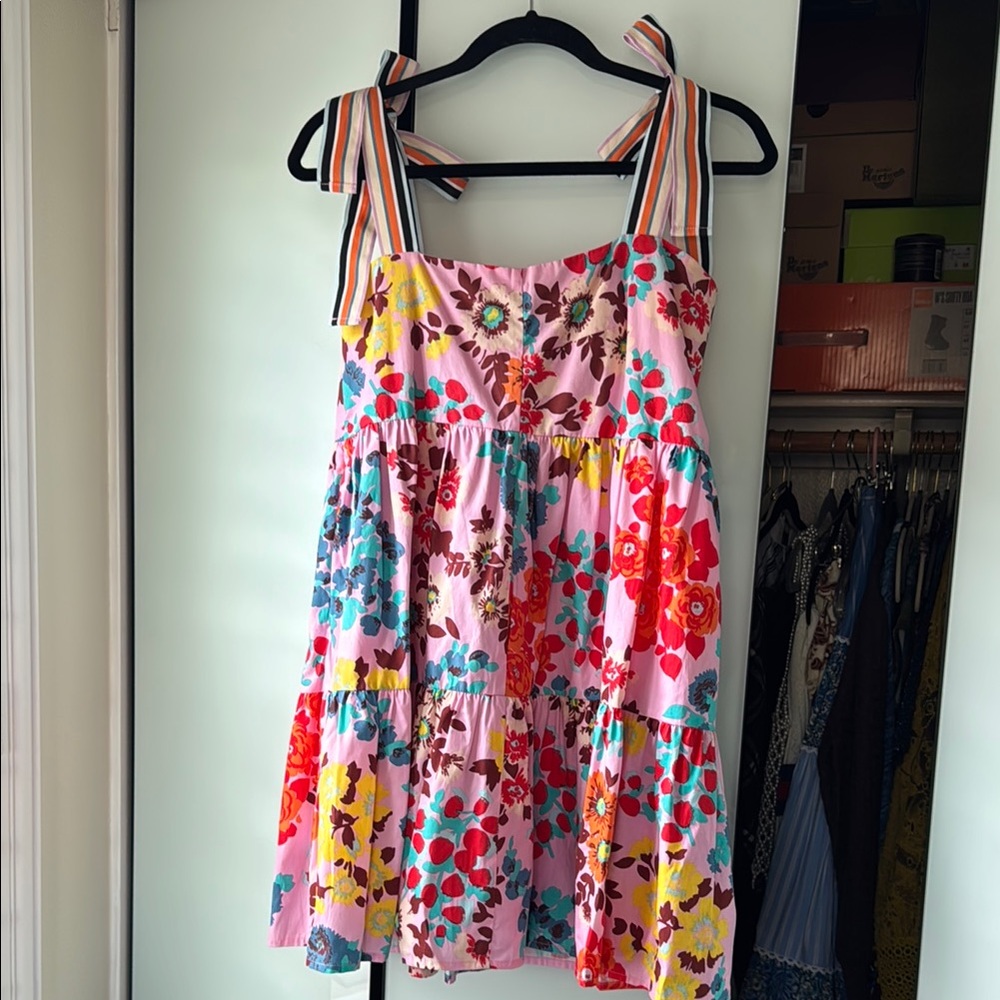 Floral Kids Dress with Striped Straps